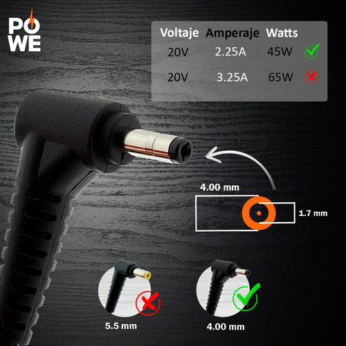 Adl45wcc powe Adaptador Cargador 45w