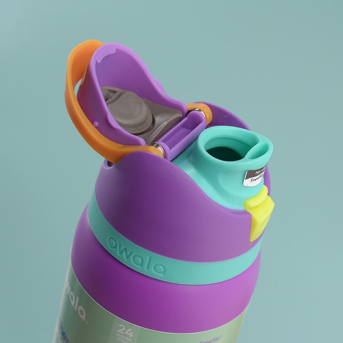Termo deportivo Owala Double Drink, acero de 32 onzas con funda de silicona, termo rosa claro