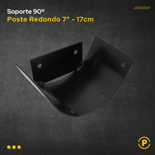Base Atornillable Poste 7 Palo Rolizo 17cm Tirante Madera
