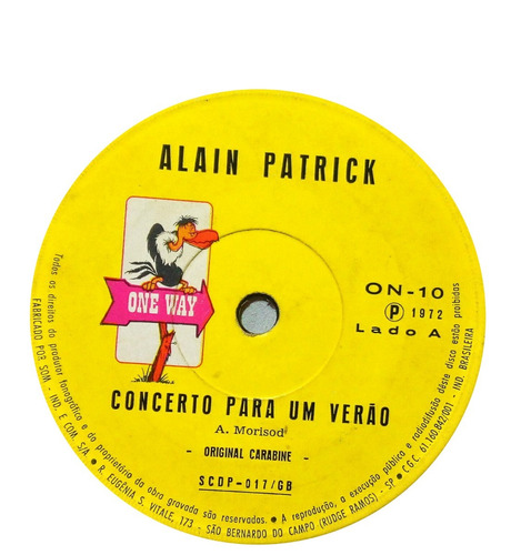 Imagem 9 de 10 de Alain Patrick Compacto 1972 Concerto Para Um Verão