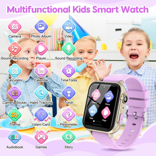Reloj Inteligente Para Niños Incluye Protector Y Juegos