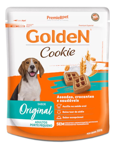 Biscoito Cookie Golden Para Cães Adultos Porte Pequeno 750g
