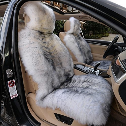 Imqoq Una Par Genuine Sheepskin Car Seat Fundas De 2cs1l