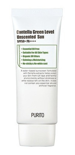 Purito Centella Green Level Unscented Sun Spf50 60ml Korea