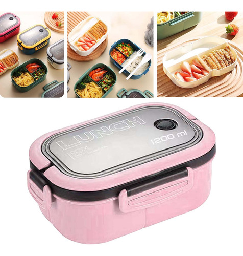 1200ml Bento Box Lunch Container 2 Capas 3 Compartimentos
