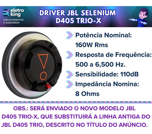 Driver Jbl Selenium D405 150w Rms 8 Ohms Fenólico P/ Corneta