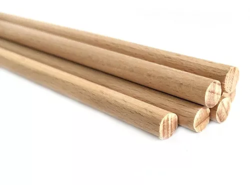 Palitos De Madera Para Manualidades, 10 Varillas De Madera De 30 Cm De  Largo, 10 Varillas Redondas D ANGGREK Otros