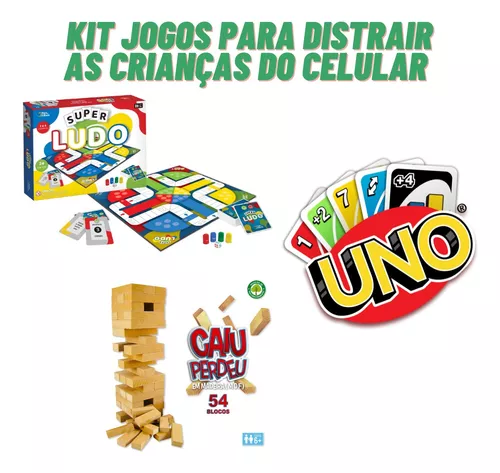 Kit Jogos De Tabuleiro Uno + Jogo Caiu Perdeu Pura Diversão