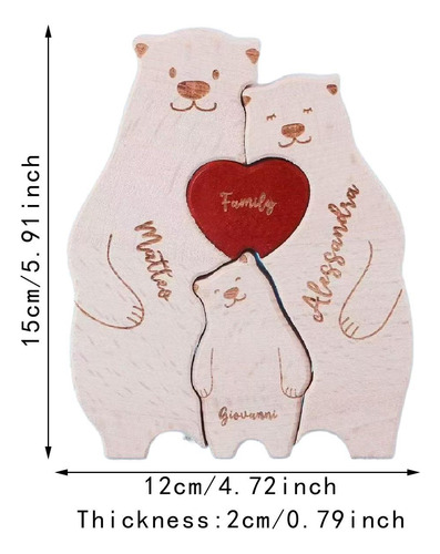 Familia De, Rompecabezas De Arte De Madera, Regalo De 3