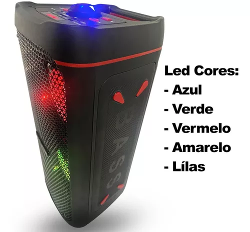 Mega Explosão Caixa De Som Amplificada Potente Com Iluminação RGB Bass Forte  Portátil