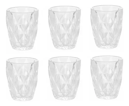 comprar Copos De Vidro Diamante Clear 6 Peças 275ml - Class Home