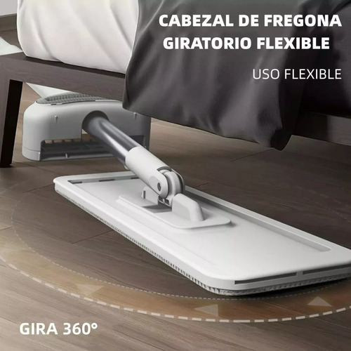 Trapeador Microfibra Plano Auto Exprime Mechudo Compacto Mop