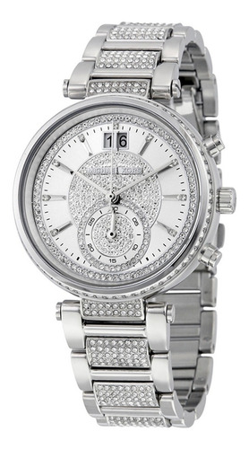 Relógio Michael Kors Sawyer Prata - Mk6281/1kn Cor Da Correia Prateado Cor Do Bisel Prateado Cor Do Fundo Branco