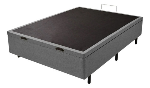 Base Box Bau Casal So1clique Linho 138 X 1,88 ( Blindado ) Cor Cinza