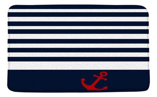 Zssezs Nautical Anchor - Tapete De Bao Con Anclajes Rojos, A