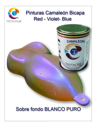 Pintura Camaleón Bicapa X 1/4 Lt. Rojo - Violeta - Azul