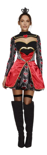 Disfraz De Smiffys Fever Queen Of Hearts Para Mujer, Talla A