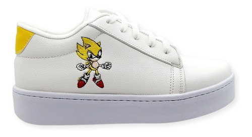 Tenis Bordado De Super Sonic, Para Chicos Y Grandes