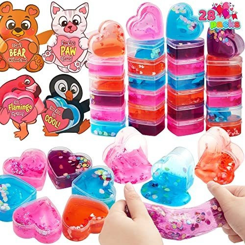 Set 28 Corazones Joyin Con Slime Para Niños Anti Estrés