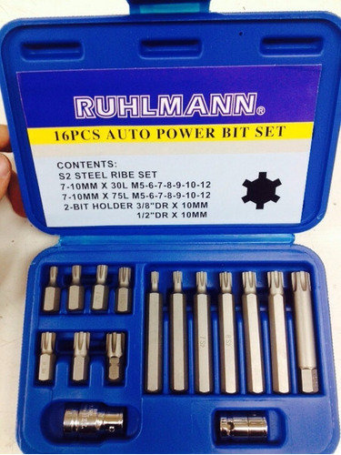 Juego De Puntas Ribe Bocallaves Set 16 Pz Ruhlmann Maletin