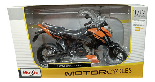 Motocicleta Ktm Duke 690 En Escala 1/12, 18cms Largo 