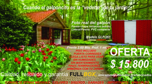 Imagen 3 de 6 de Galpón Prefabricado Jardín + Diseño Único +fullbox+ $ 15800