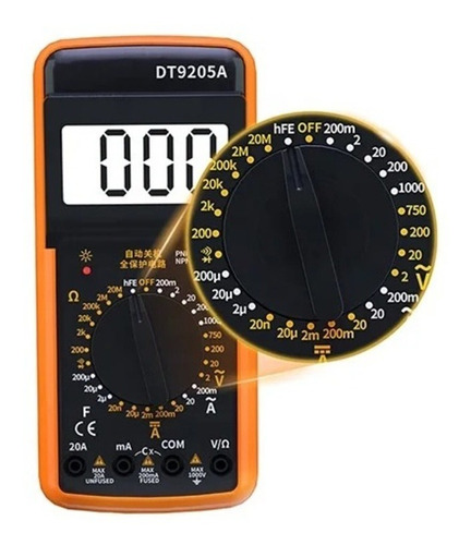 Multimetro Digital Funcao Capacimetro Modelo 9205 Bip Bipe