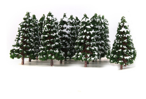 Imagen 10 de 12 de 32x Mini Modelos De Árbol De Nieve Color Verde Escala 1: