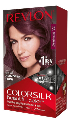 Revlon Colorsilk 34 Borgoña Oscuro Coloracion Permanente