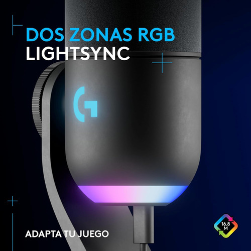 Microfono Blue Yeti Gx Rgb Usb Black Streaming Lightsync