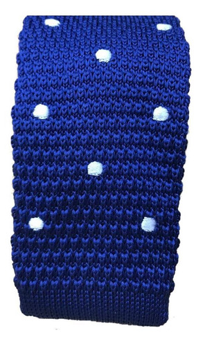 Corbata Tejida Azul Lunar Blanco