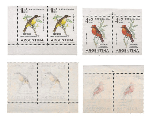 Argentina Pájaros Retintado Normal Gj 1268/9 Mt 679 Ae 96
