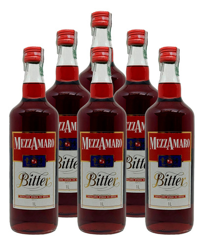 Bitter Amaro Mezzamaro Garrafa 1l 6 Unidades