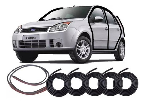 Kit Borrachas 4 Portas Pingadeira E Mala Fiesta Hatch Sedan