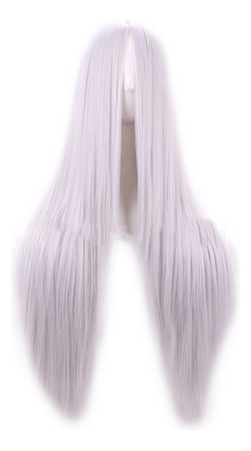 1 Plata Blanco Mujer Peluca Pelo Largo Lacio Peinados Heat R