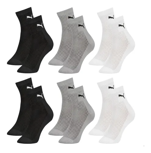 Kit 6 Pares Meias Puma Cano Médio Esportiva Algodão Original
