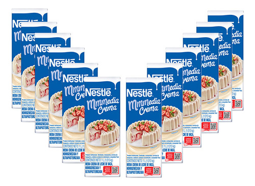 Media Crema Nestle 1 Lt (1.013kg) Caja Con 12 Pzas