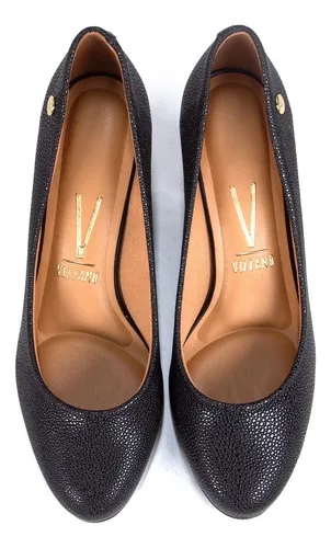 Zapatos Negros Stilettos Mujer Textura Vizzano Taco 1259