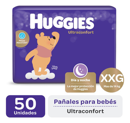 Pañales Huggies Ultraconfort Ahorropack Tamaño Xxg X50