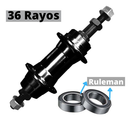 Juego De Mazas Para Bicicleta A Ruleman Aluminio Con Tuercas