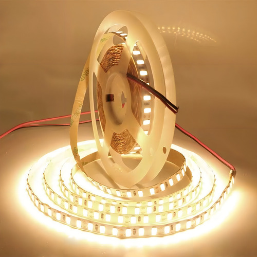 Rollo Led Unicolor Blanco Cálido 2835 De 5 Metros 120 Leds Por Metro Recortable Tira De Luces Led Con Alta Intensidad De Brillo Marca Dosyu
