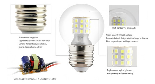 Bombilla Led G45 G45 9 W Mini Globe Led Tipo Candelabro