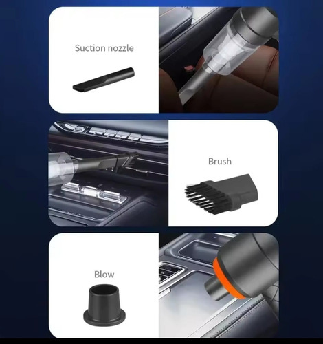 Aspiradora De Mano Portatil Inalambrica Para Auto Usb Hogar Negro