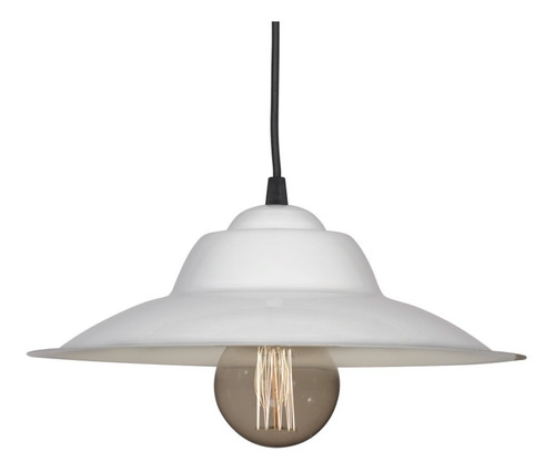 Lampara Colgante China Chapa 32cm Blanca Apto Led E27