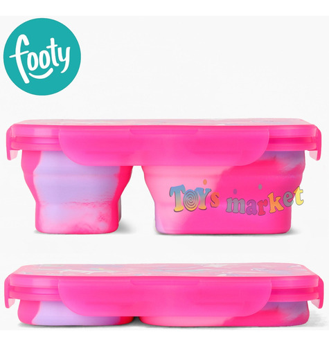 Imagen 5 de 8 de Lunchera Plegable Con Cubiertos Vianda De Silicona Footy