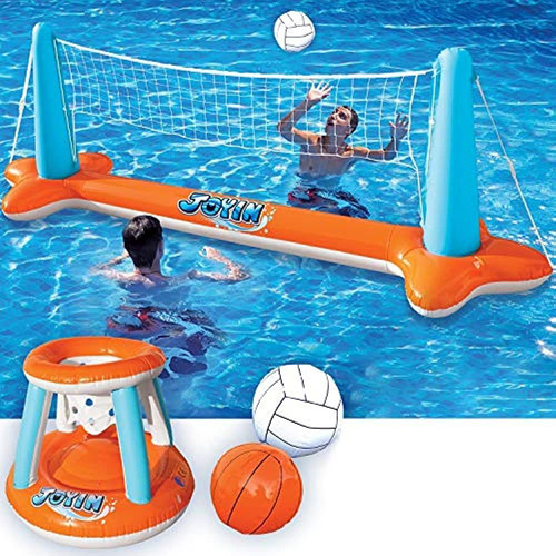 Juego De Flotador Para Piscina Inflable Red De Voleibol Y Ar