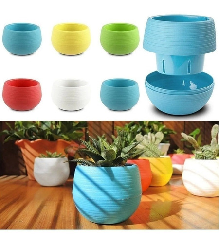Pack X 60 Maceta Autorriego 9cm N7 Colores Surtidos