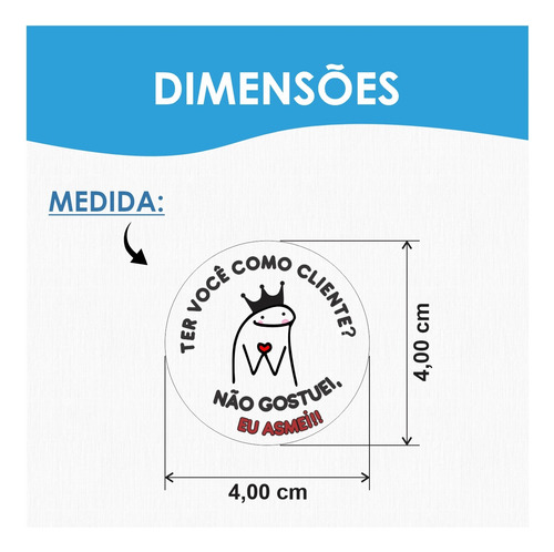 Kit 1000 Adesivos Flork Meme Não Gostuei Eu Asmei 4x4cm