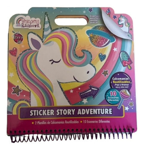 Libro De Unicornios Stickers Reutilizables Dif Escenarios