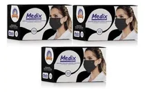 Comprar 150 Máscaras Pretas Triplas Descartáveis Elástico Segurança Cor Preta